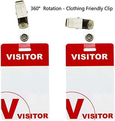 10 pacote - crachás de visitantes para serviços pesados ​​com clipes - reutilizável e reescritoso - Durável Nome de