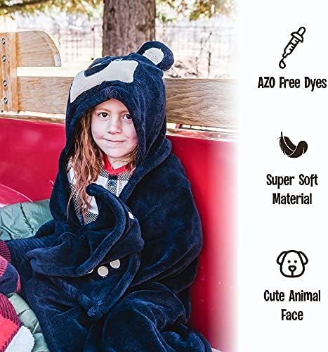 Preguiçoso cobertor com capuz para crianças, cobertor com capuz de animais