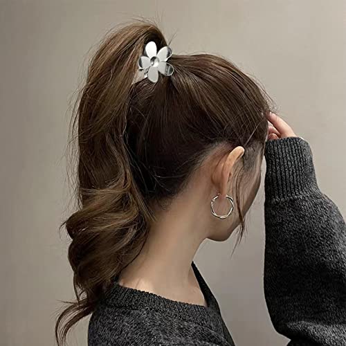Clipes de garra de cabelo de flor para mulheres, clipe de garra de metal de flores, clipes de cabelo de flor clipe de cabelos grandes