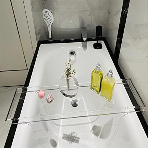 Yfqhdd doméstico transparente acrílico banheira de banheira multifuncional bandeja de bandeja decorativa rack hotel bath rack