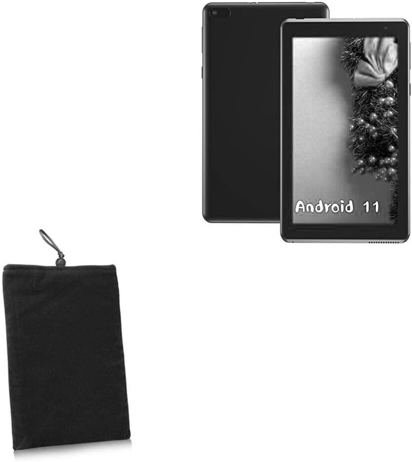 Caixa de onda de caixa compatível com Byandby Android 11.0 comprimido BYQ2 - Bolsa de veludo, manga de bolsa de tecido de veludo com cordão para Byandby Android 11.0 comprimido BYQ2 - Jet Black