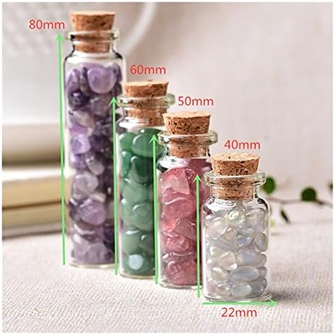 Shitu 1pc Crystal Glass Natural Wishing Bottle Home Decor Healing Stone Rock Mineral Specime