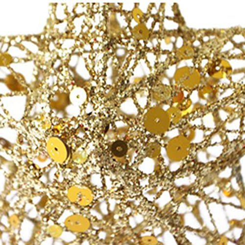 BRCUS Christmas Tree Topper Glitter Wire Metal Hollow Pentagram Star Treetop Decoration)