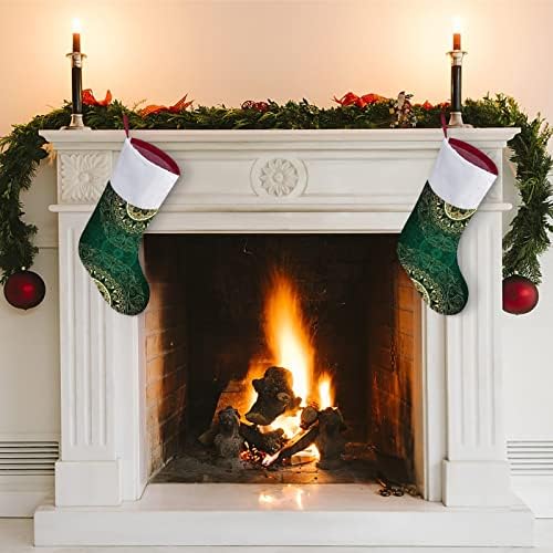 Mandala vintage Floral Christmas Christmas meias decorações de casas para lareira da árvore de Natal Meias penduradas