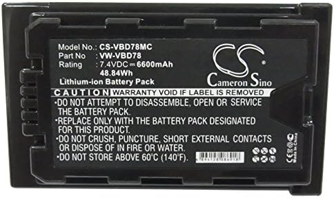 Cameron Sino Nova Bateria de substituição de 6600mAh para Panasonic AJ-PX270, AJ-PX298, AJ-PX298MC, HC-MDH2, HC-MDH2GK, HC-MDH2GK-K,