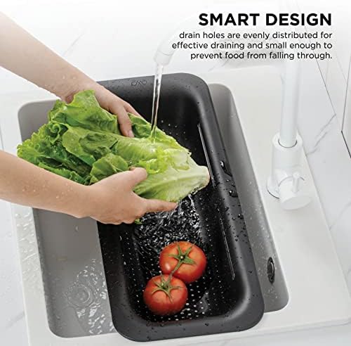 Cozinhe com cor sobre o filtro da pia - cesta expansível de peneira - cesta de lavagem de frutas e vegeta