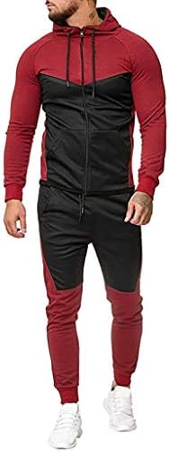 BMISEGM Men Suits Slim Fit Mens Autumn Splicing Zipper Print Sweatshirt Pants Top Sets