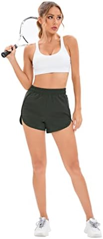 Kojooin feminino shorts de corrida rápida treino seco de alta cintura atlética shorts academia esportiva shorts de golfe de ioga com bolsos de zíper