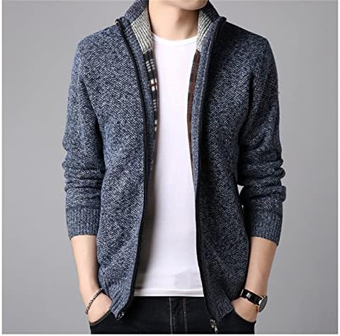 Casual Casual Slim Fit Full Zip Cardigan Sweaters Collar Stand-Up Collar Winter Harm Cable Jacket Outerwear Sweter