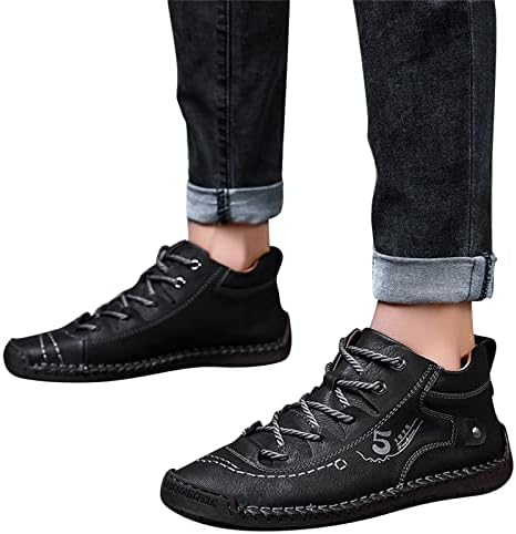 Yuhaotin trabalha tênis para homens em pé durante todo o dia Moda de verão e outono Men Sapatos de couro Bottom liso Men tampo Médio Médio Slipper Socks Decoração de Halloween Sandálias de fascite plantar