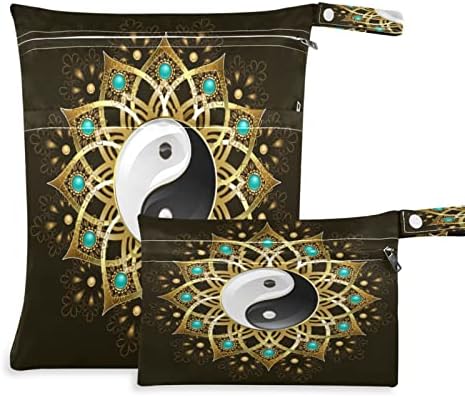 Huxino impermeável bolsas secas molhadas Mandala floral floral yinyang, crianças fraldas de pano de bebê bolsas de