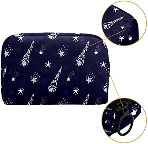 Bolsa de higiene pessoal, bolsa de cosméticos de maquiagem para homens, desenho animado azul de meteoro azul marinho