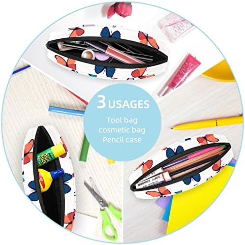 Bolsa de caneta bolsa colorida saco de armazenamento de borboleta colorida com zíper da bolsa de caneta Travel Organizador cosmético