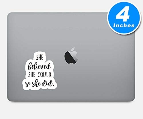 Ela acreditava que o adesivo Inspirational Quotes Stickers - 3 pacote - conjunto de adesivos de 2,5, 3 e 4 polegadas - para laptop,