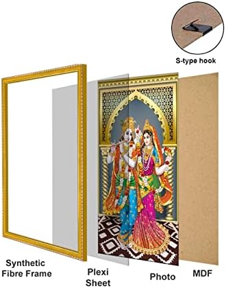 999Store Lord Tirupati Balaji Pintura fotográfica com moldura de foto para Mandir/Temple Tirupati Balaji Photo Frame