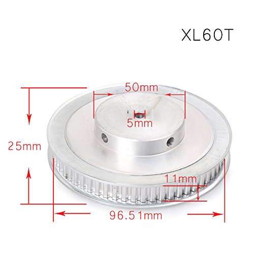Luckmart Wheel Sincrono XL60 Dentes de 5 mm Polia de tempo de alumínio para impressora 3D 10mm Largura Cinturão de largura