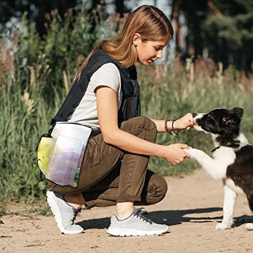Bolsa de treinamento de tratamento para cães rysgdse, bolsa de tratamento de pintura em árvore de arte em aquarela para treinamento de cães, mão de cintura grátis fanny pack para filho