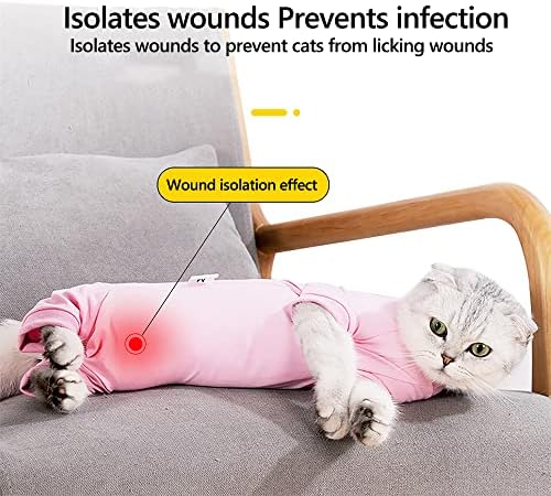 Bignado Professional Cat Surgical Recovery Suit Soft confortável confortável e respirável cone feminino Colo