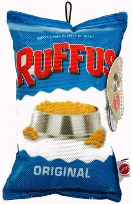 54444 Fun Food Ruffus Chips Squeaker Dog Toy, 8 pol. - Quantidade 3
