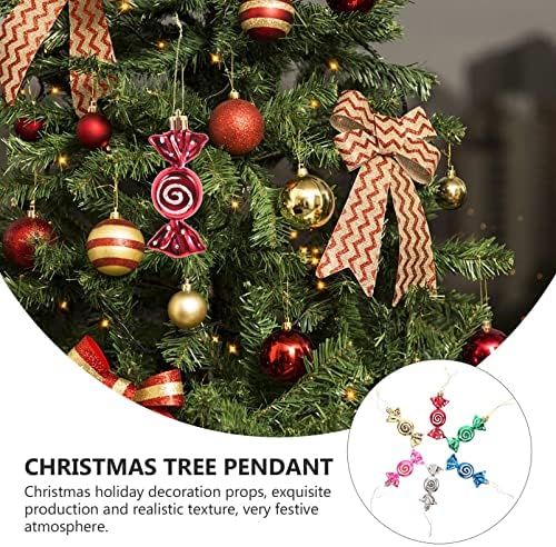 Fomiyes Decorações de Natal 6pcs Decoração de Natal Adereços de doces, pingente pendurado em árvore de Natal, charme de doces