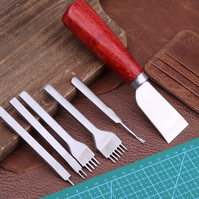 LFGHJRTK Ferramentas de artesanato de couro profissional Kit de couro de couro de costura de costura costura de punção DIY conjunto de ferramentas DIY