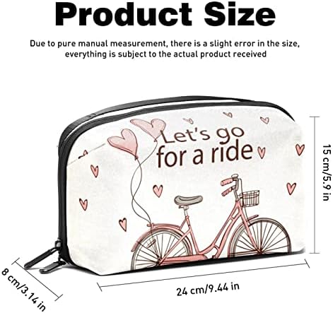 Organizador eletrônico, bolsa de cosméticos, organizador de viagens eletrônicas, bolsa de tecnologia, padrão abstrato de bicicleta rosa