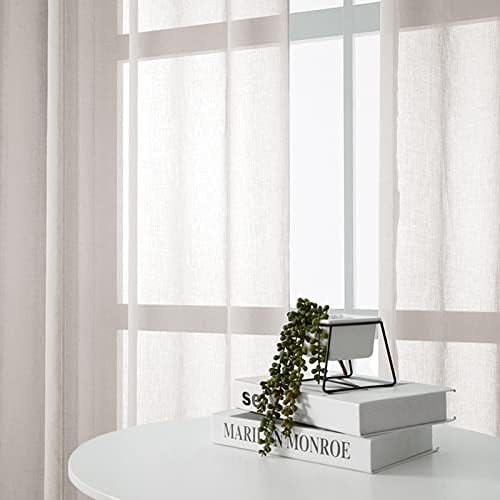 Cortina decorativa Daesar para a sala de estar 2 painéis, cortinas de quarto de voz pura poliéster cálico chaqueli transparente