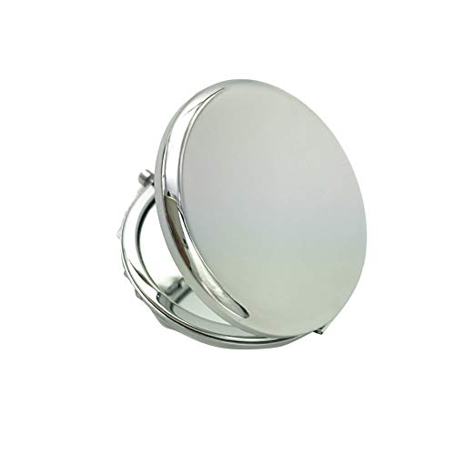 Grey990 1PC Design pop-up Mirror Round Shape Ferramenta de maquiagem dupla-6,5cm/2,56 Prata