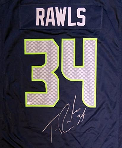 Seattle Seahawks Thomas Rawls Autografou Blue Nike Jersey Tamanho XXL MCS Holo Stock 105072 - camisas autografadas da NFL