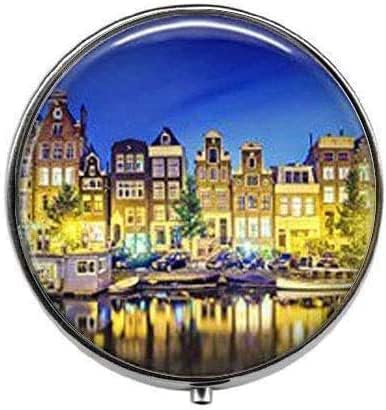 Cidades famosas do mundo Amsterdã - AMSTERDAM ART PHOOT PILL Caixa - Caixa de pílula de charme - Caixa de doces de vidro