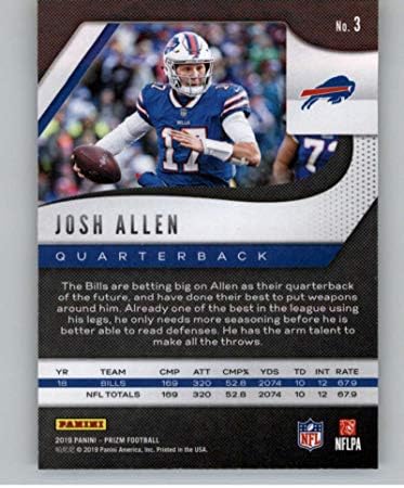 2019 Panini Prizm 3 Josh Allen Buffalo Bills NFL Football Trading Card