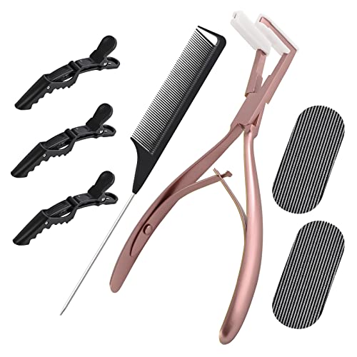 Fita de NewishTool no kit de ferramentas de extensão de cabelo, alicates de vedação de cabelo de aço inoxidável clipes de cabelo de