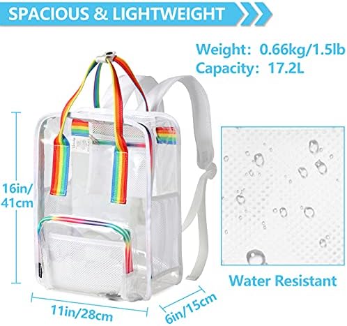 Mochila clara, Vaschy Heavyduty Transparent See através da Backpack Bookbag da escola