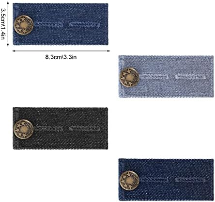 Conjunto de extensores de cintura de 8pcs, zynery calças de gravidez extensor extensor para calças/jeans/homens/mulheres