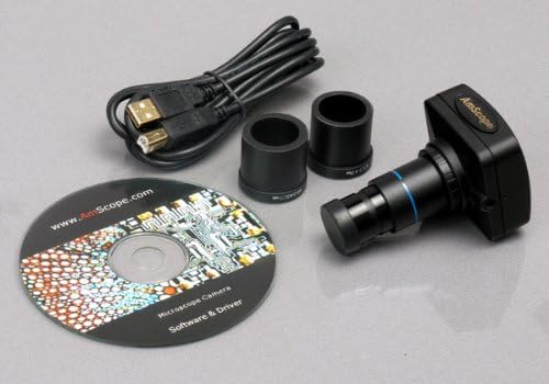 AMSCOPE SM-6TZ-54S-8M Digital Profissional Trinocular Trinocular Microscópio de Zoom, oculares WH10X, ampliação de 3,5x-90x, objetiva de zoom de 0,7x-4,5x, luz LED de 54 bulb, apertando articulação do suporte de braço, 110V-240V, inclui 0.5x e lentes de barlow 2.0x e câmera de 8MP com lente d