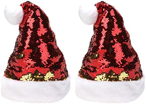 Bestoyard 1pc chapéu de natal lantejas de pelúcia curta chapéu de natal decoração de boné de natal decoração de natal decoração