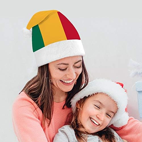 Chapéu de Papai Noel de Natal, bandeira do mali chapéu de férias de natal para adultos, Unisex Comfort Christmas Hats for New Year Festive Festume Holiday Party Event