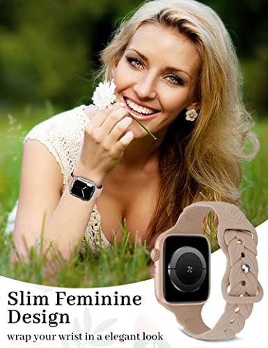 Jr.DM 5 Pacote de folhas de banda grave de silicone para mulheres compatíveis com a banda Apple Watch 38mm 40mm 41mm 42mm