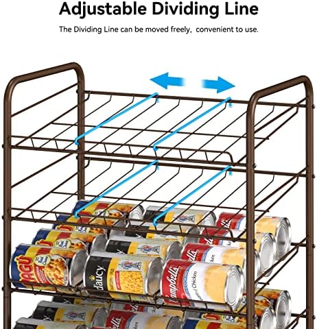 Organizador do rack, 5 Nível Can Can Storage Dispenser Solter, Rack de organizador de armazenamento de alimentos enlatado para organização