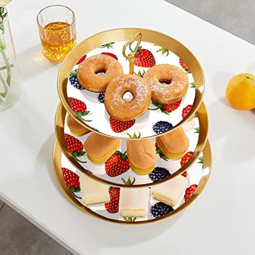 3 Placa de fruta de cupcake de 3 camadas de sobremesa Plástico para servir suporte de exibição para casamento de aniversário Decorações