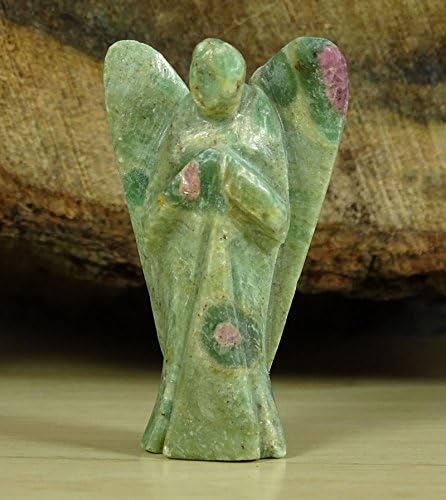 Bolso esculpido Crystal Guardian Ruby Fuschite Angel Healing Reiki Estátua da Box- Escolha o tamanho