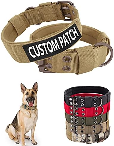 Colar de cachorro personalizado com nomes número de telefone tags táticas militares personalizadas para animais grandes médios