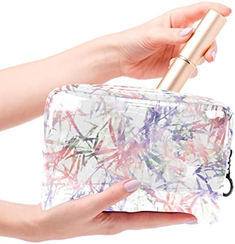 Bolsa de maquiagem, bolsa de cosméticos, organizador de bolsa de maquiagem à prova d'água, reflexão da arte rosa de bambu