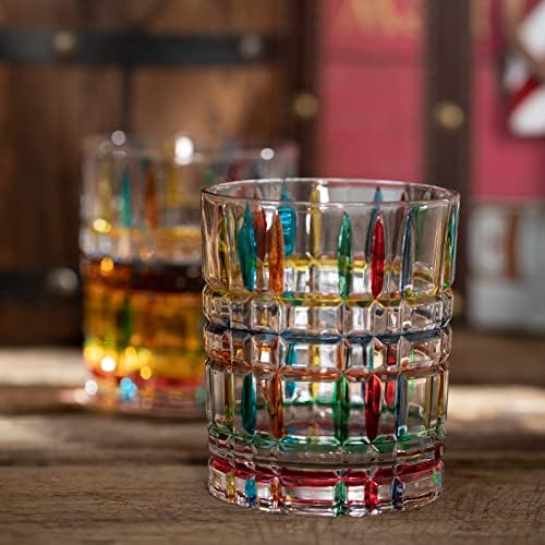 Ivlere Whisky Glass Conjunto de 2 - 12 oz de barra de rochas para escocês com caixa de luxo para licor escocês conhaque rum vodka e