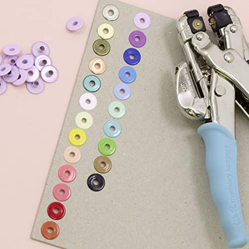 Craftelier - pacote de 40 ilhós ideais para fabricação de cartas, scrapbooking e outros artesanatos | Válido para EVA Rubber, Tags ou Capas de álbuns | Medição de diâmetro externo: 13 mm | Color Baby Blue