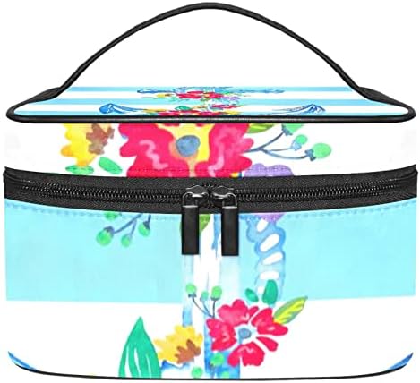 Bolsa de maquiagem de viagens de Yoyoamoy com compartimento, flores estéticas flores grandes case cosmética Caixa de beleza personalizada