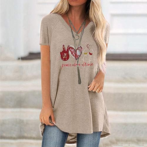 NYYBW Women Casual Plus Tamanho Impressão em V-Scão Camista Longa Blusa de T-shirt Long Blouse Top