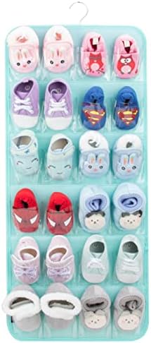 Pacmaxi Over the Door Shoes Organizer para 12 pares de sapatos de bebê meninos meninas, pendurar organizador de sapatos com cabide
