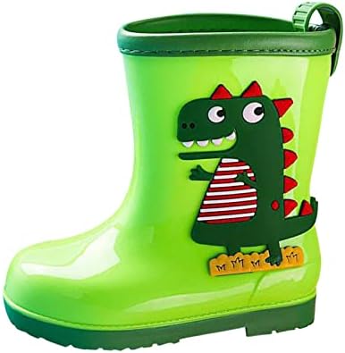 Botas de dinossauros Momker para meninos crianças crianças à prova d'água botas de chuva de cartoon botas e casacos combinando para meninos