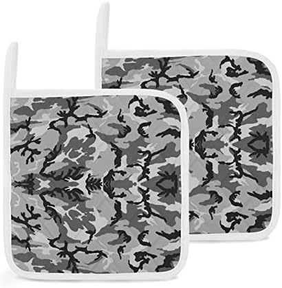 Suportes de maconha de camuflagem cinza 8x8 PADs quentes resistentes ao calor Proteção de desktop para cozinhar Conjunto de 2 peças